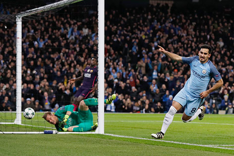 Spielszene Manchester City - Barcelona