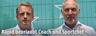 Rapid-Trainer Mike Büskens und Direktor Andreas Müller
