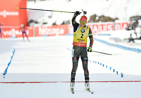 Jubel von Biathletin Laura Dahlmeier