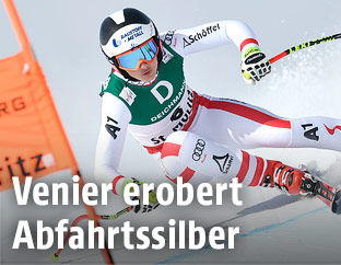 Stephanie Venier w&auml;hrend der Damen-WM-Abfahrt in St. Moritz