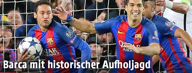 Spielszene der Partie Barcelona - PSG