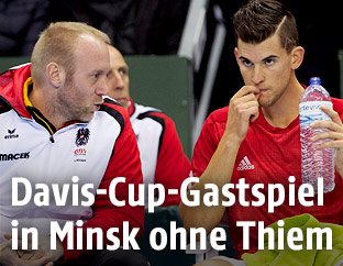 &Ouml;sterreichs Davis-Cup-Kapit&auml;n Stefan Koubek und Dominic Thiem