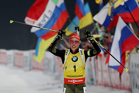 © APA/AP/Lee Jin-man Jubel von Laura Dahlmeier (GER)