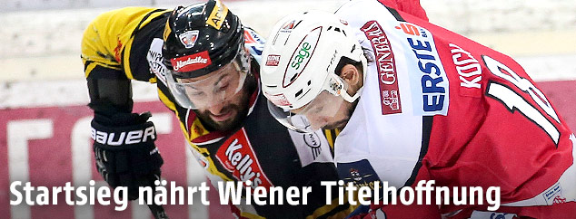 Spielszene zwischen den Vienna Capitals und dem KAC