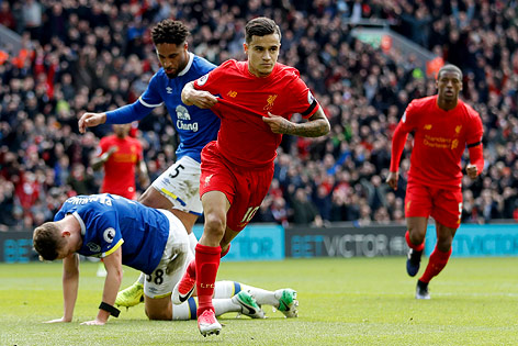 © Reuters/Action Images/Carl Recine Jubel von Philippe Coutinho (Liverpool)