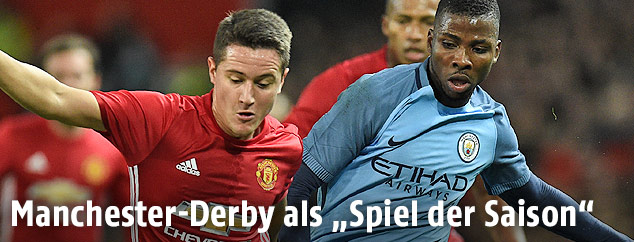 Ander Herrera (Manchester United) und Kelechi Iheanacho (Manchester City)