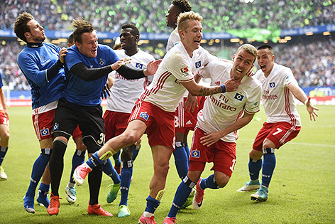 Jubel von HSV-Spielern