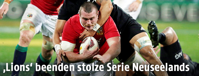 Spielszene zwischen Lions und All Blacks