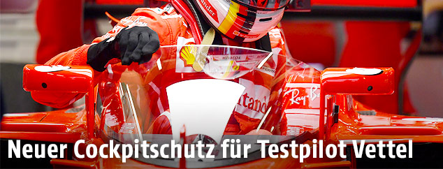 Vettel mit Schutzschild