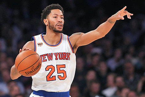 NBA-Basketballer Derrick Rose im Trikot der New York Knicks