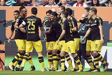 © APA/AP/dpa/Andreas Gebert Dortmund-Spieler jubeln