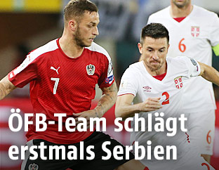 Marko Arnautovic (Österreich) und Antonio Rukavina (Serbien)