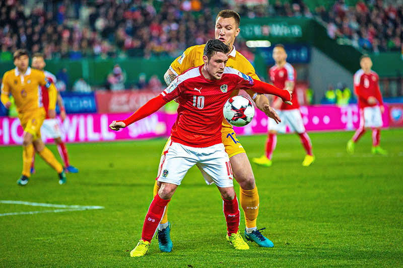 Zlatko Junuzovic (Österreich) im Spiel gegen Moldawien