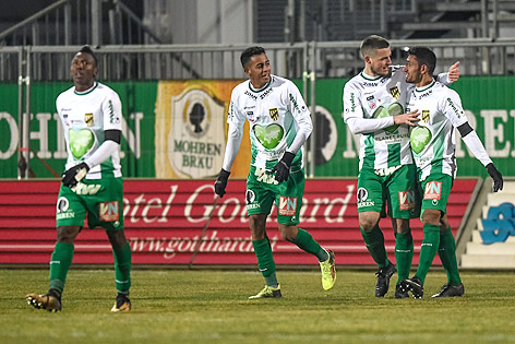 © GEPA/Oliver Lerch Spieler von Austria Lustenau jubeln