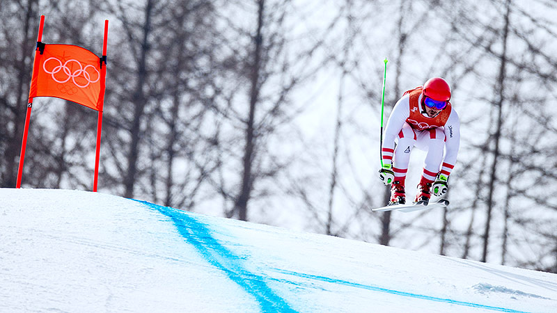 © GEPA/Matic Klansek Marcel Hirscher bei der Kombinationsabfahrt in Jeongseon, bei den Olympischen Winterspielen