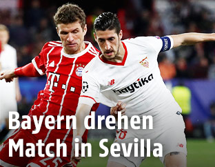 Szene aus dem Match Sevilla gegen Bayern