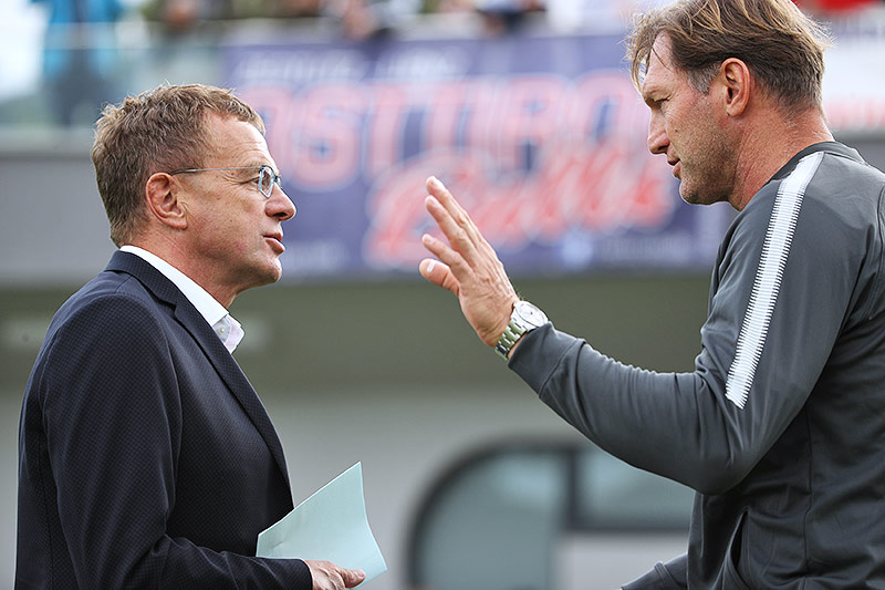 RB Leipzig-Sportdirektor Ralf Rangnick und Trainer Ralph Hasenhüttl