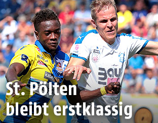 David Atanga (St. Pölten) und Stefan Hager (Wiener Neustadt)