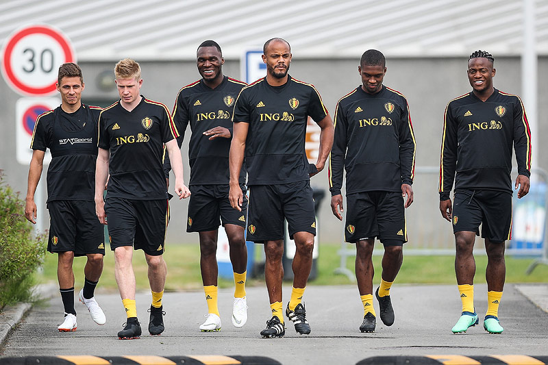 © APA/AFP/Belga/Bruno Fahy Belgische Spieler am Trainingsplatz