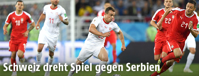 Schweizer Xherdan Shaqiri am Weg zum entscheidenden Tor