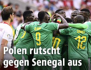 Senegals Spieler jubeln