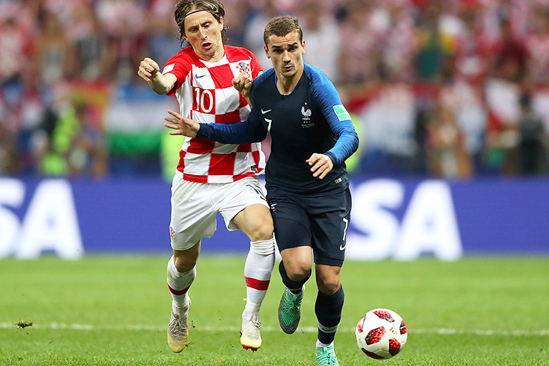 © Reuters/Carl Recine Luka Modric gegen Antoine Griezmann