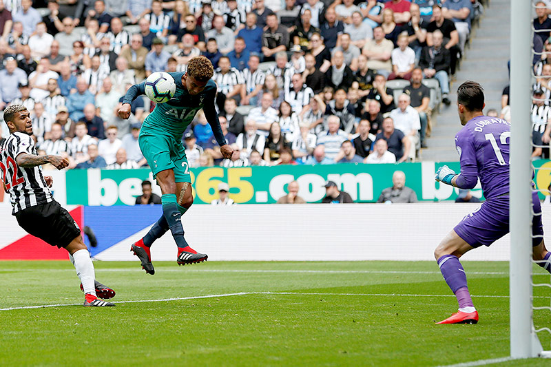 © Reuters/Action Images/Ed Sykes Dele Alli (Tottenham) schießt ein Kopfballtor gegen Newcastle