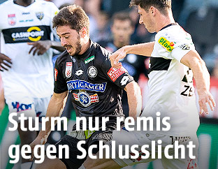 Otar Kiteishvili (Sturm Graz) und Benedikt Zech (Altach)
