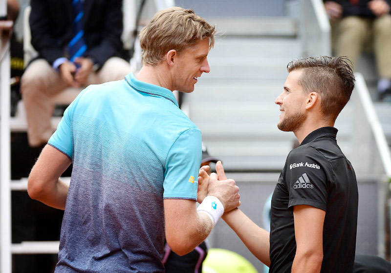 © APA/AFP/Javier Soriano Kevin Anderson (RSA) und Dominic Thiem (AUT)